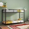 Twin Over Twin Metal Bunk Bed, Low Profile, Safe, No Box-Spring
